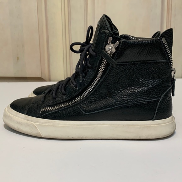 🔥Giuseppe Zanotti Embossed Leather Sneakers Black • Size 41 - Picture 3 of 13